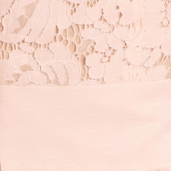 Eliza J Lace Faille Cap Sleeve Dress Lace Pink Blush Petite 12P 14P NWT Wedding - Picture 5 of 9
